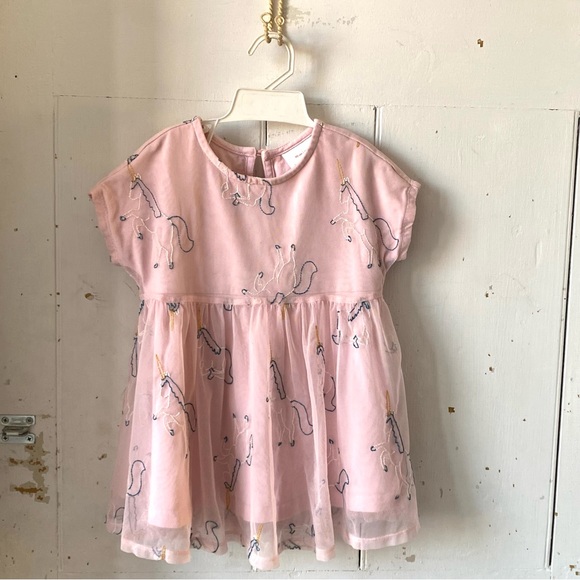 Hanna Andersson Pink Tulle Embroidered Unicorn Dress - Picture 3 of 14